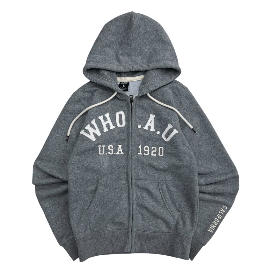 후아유 센터 패치로고 그레이 후드집업 S 상품이미지2