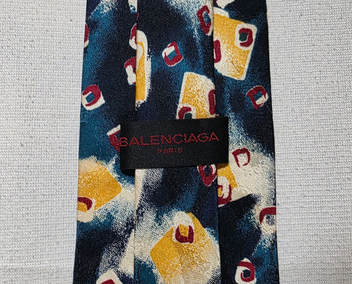 발렌시아가 빈티지 실크 넥타이 클래식 플라워 기하학 패턴 상품이미지7