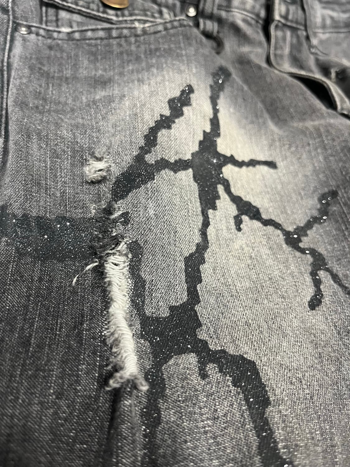 일본 빈티지 그레이 부츠컷 디테일 데님 상품이미지2