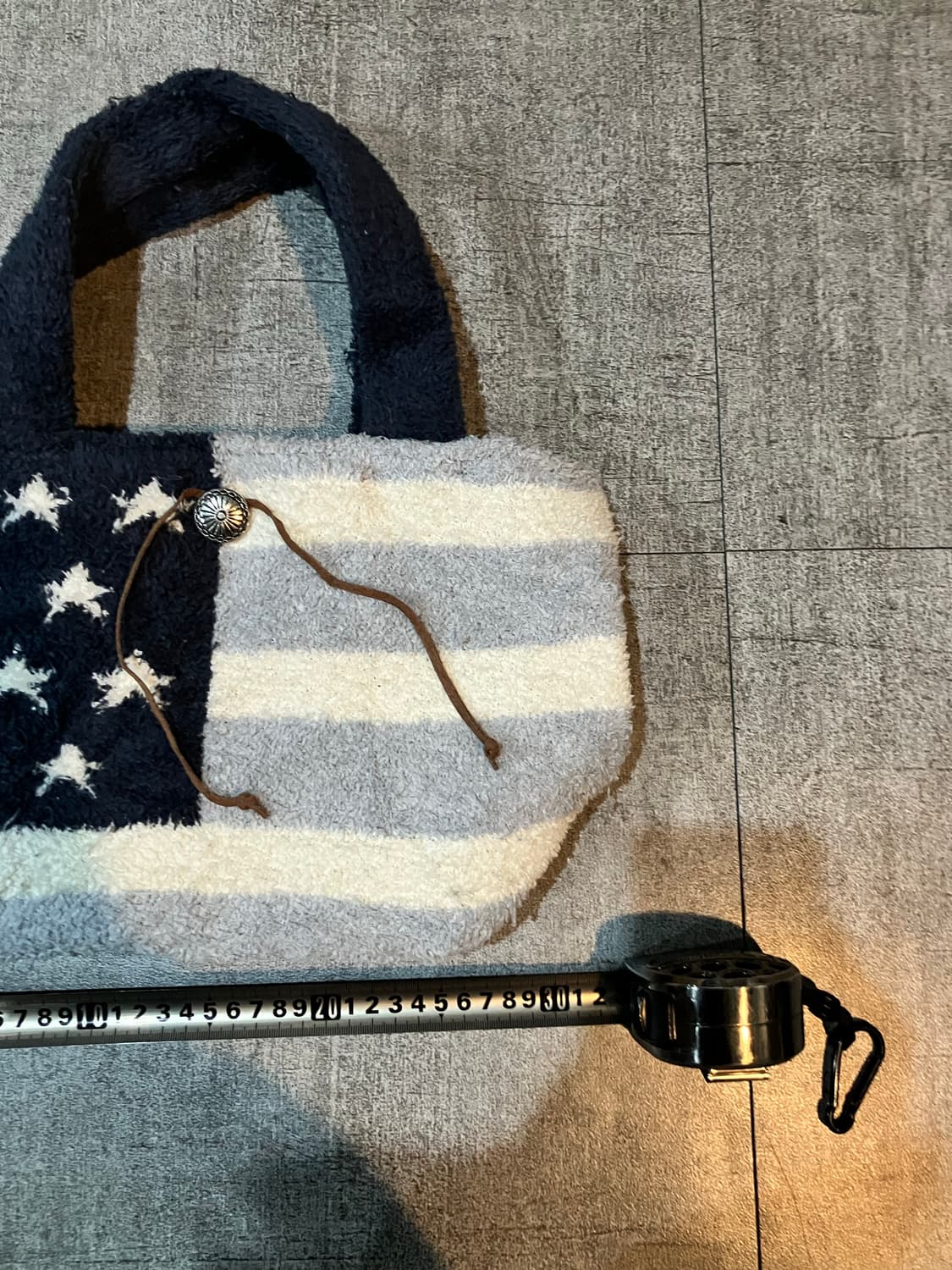 일본빈티지 핀터깔 하구미모리걸 아메카지 락스타 테리 퍼 숄더도트백 상품이미지2