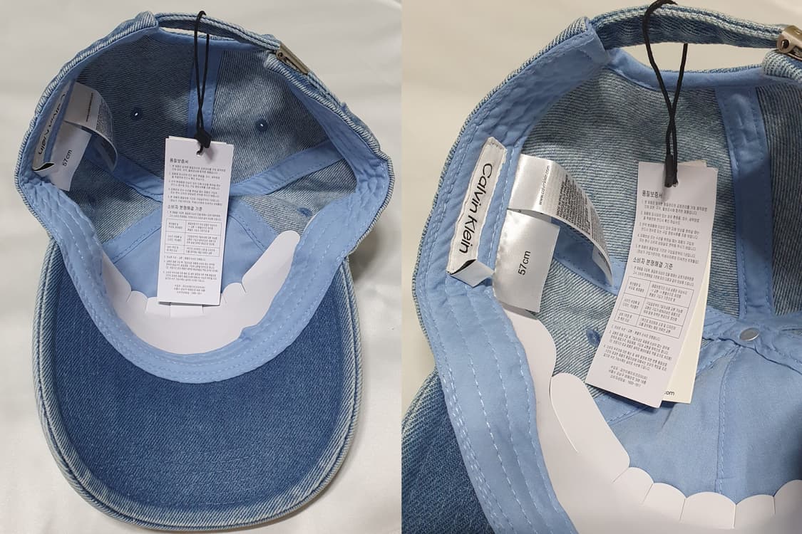 데님블루 CK 캘빈클라인 워싱 데님 볼캡 모자 상품이미지6