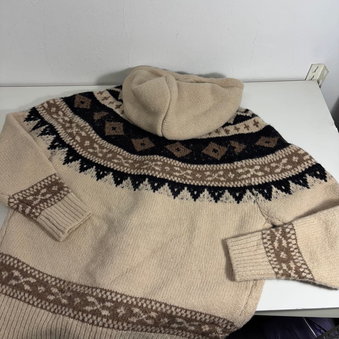 95 S 라퍼지스토어 라이트베이지 더플후드니트 상품이미지3