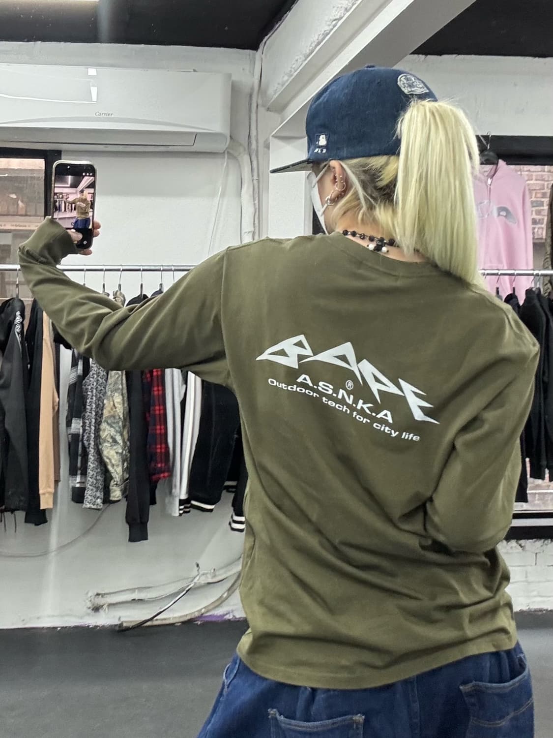 베이프 ANSKA 카키 롱슬리브 상품이미지6