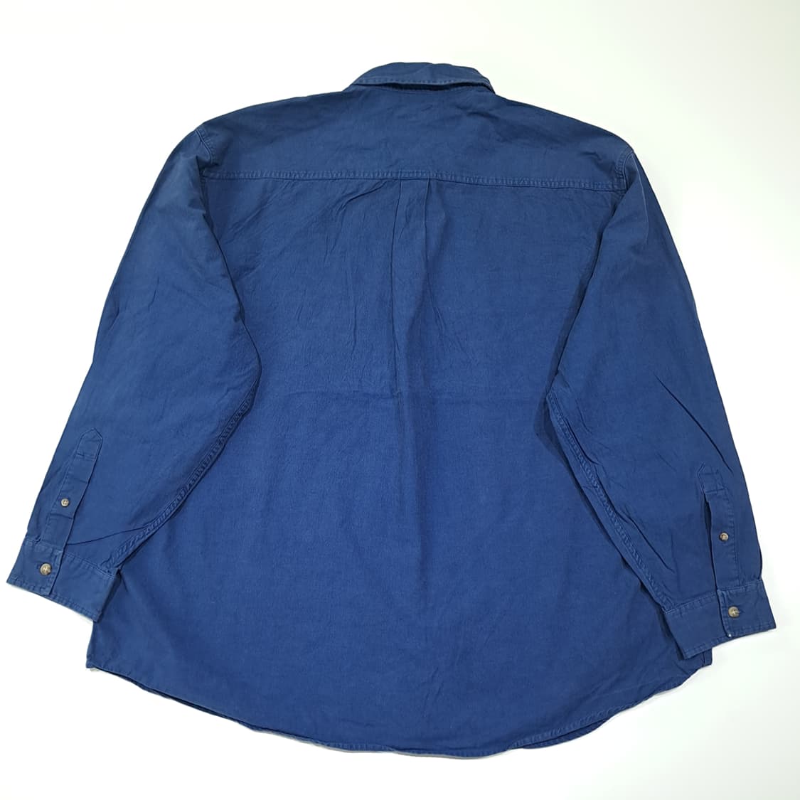 CL586 2XL 칼하트 00s 홍콩판 코튼 가죽패치 올드 네이비 셔츠 상품이미지8