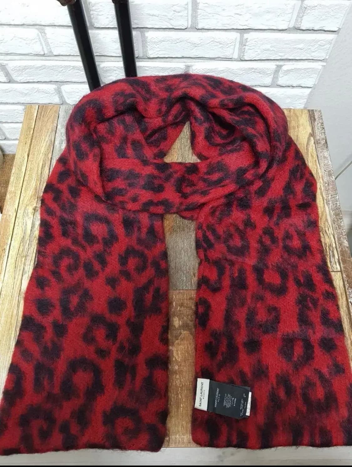 생로랑 레어파드 모헤어 머플러 상품이미지1