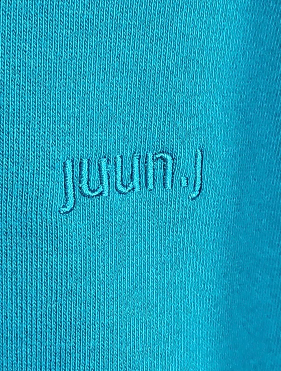 준지 아쿠아그린 랑꽁뜨레 자수 오버핏 후드티 상품이미지3