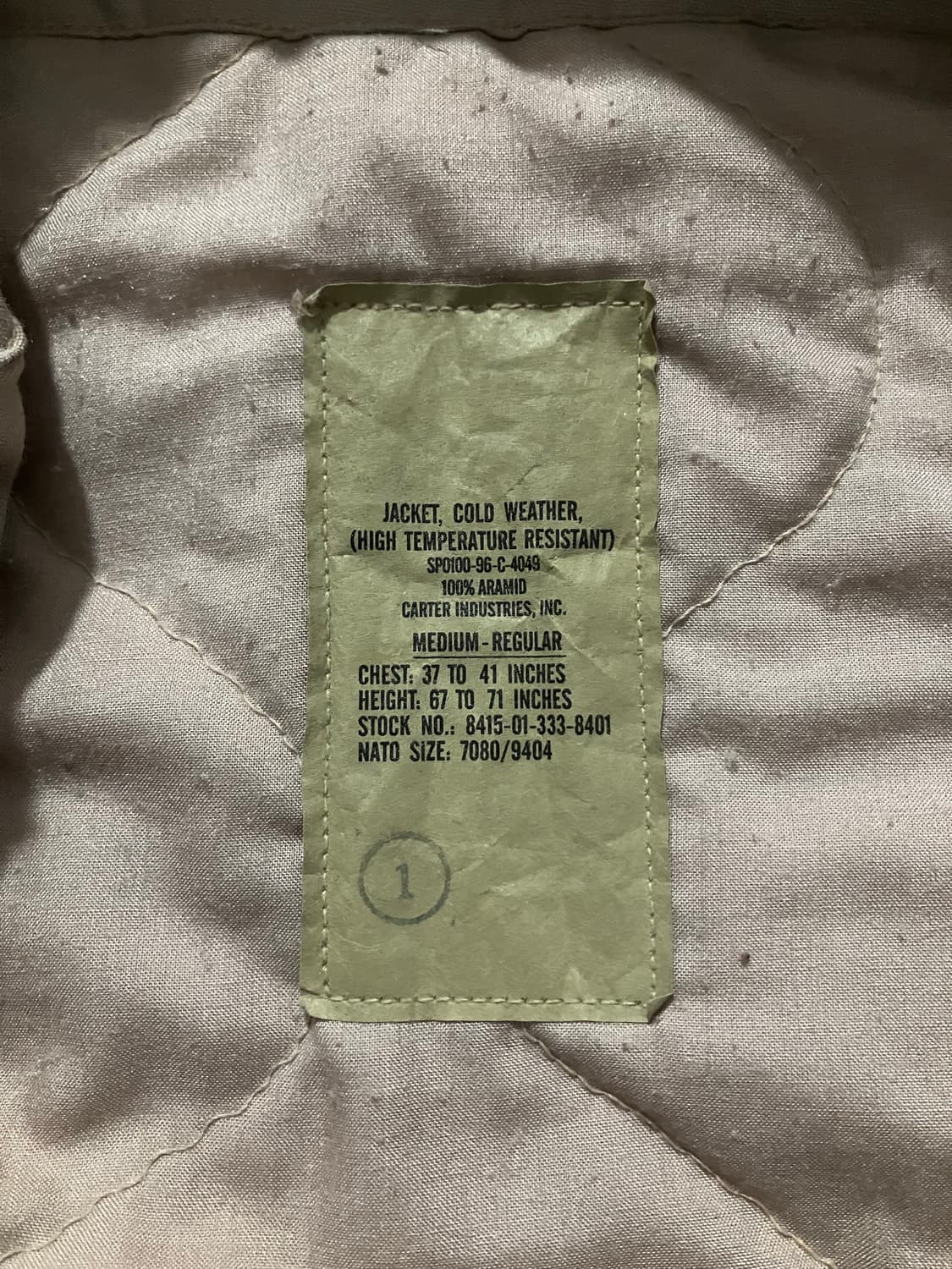 🇺🇸 90s USA ARMY 미군 CVC 탱커 자켓 베이지 탄 상품이미지6