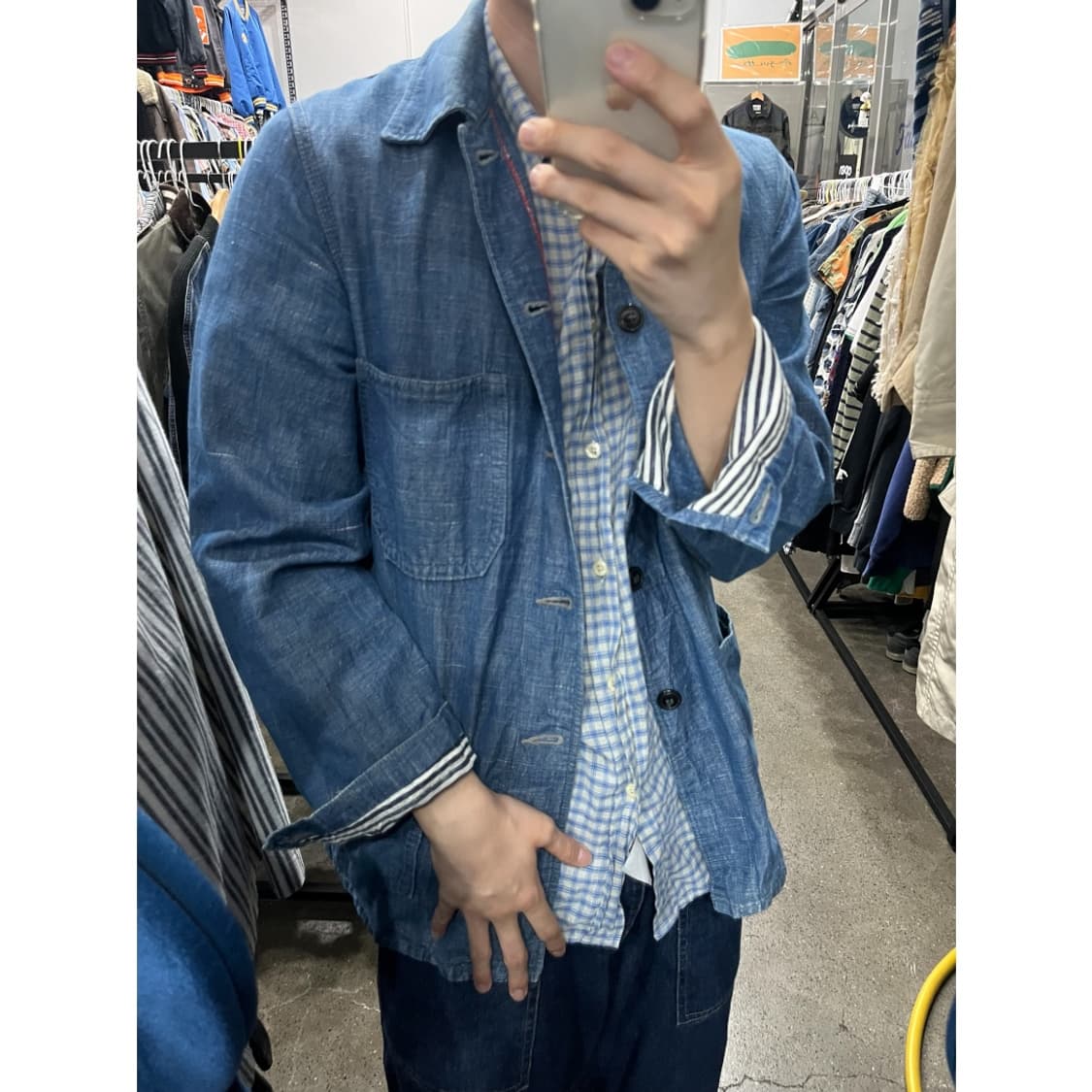 BLUE BLUE JAPAN 블루블루 헴프 커버올 자켓 MadeJAPAN 상품이미지2