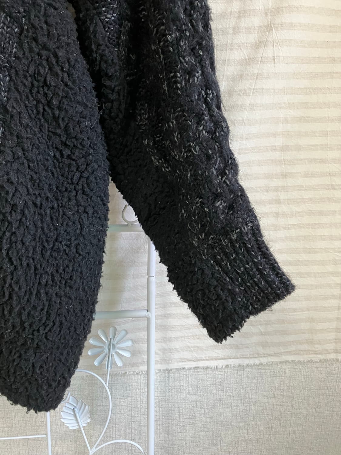 빈티지 블랙 꽈배기 후드 니트 집업 y2k 스트릿 갸루 펑키 일본빈티지5 상품이미지4