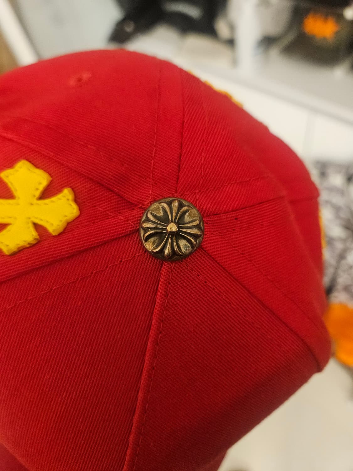 크롬하츠 정품 레더 패치 모자 캡 상품이미지2