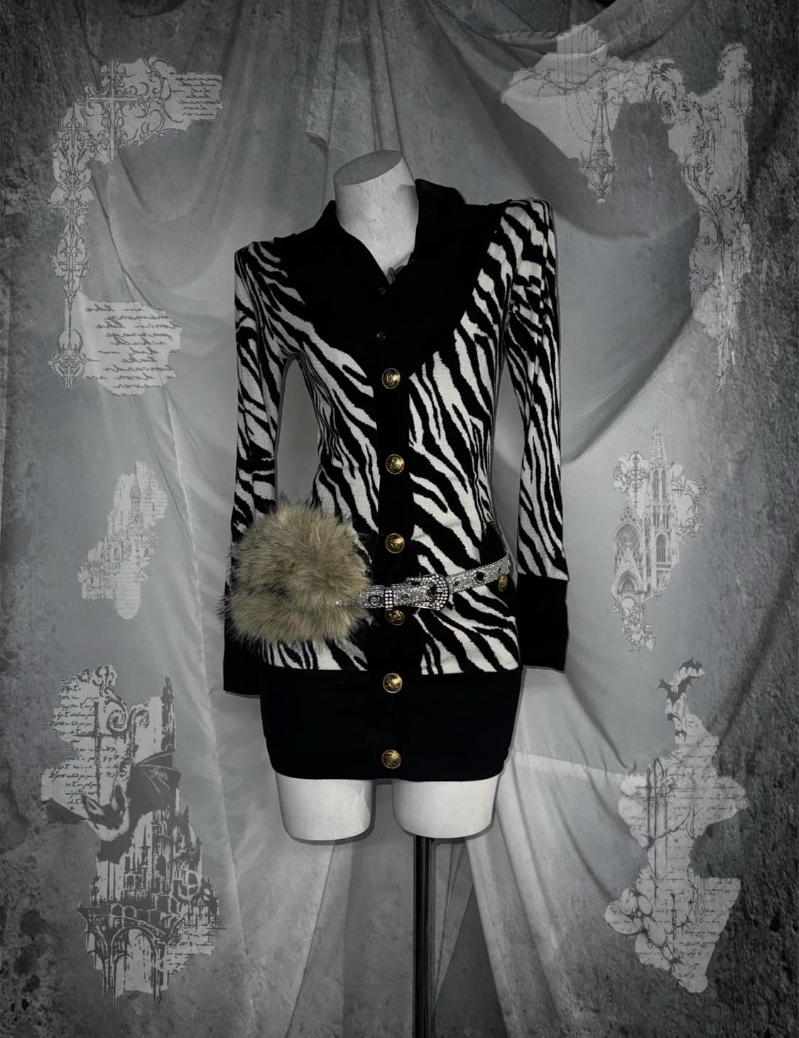 d.i.a 다이아 지브라 무채색 시부야 갸루 코디세트 상품이미지1