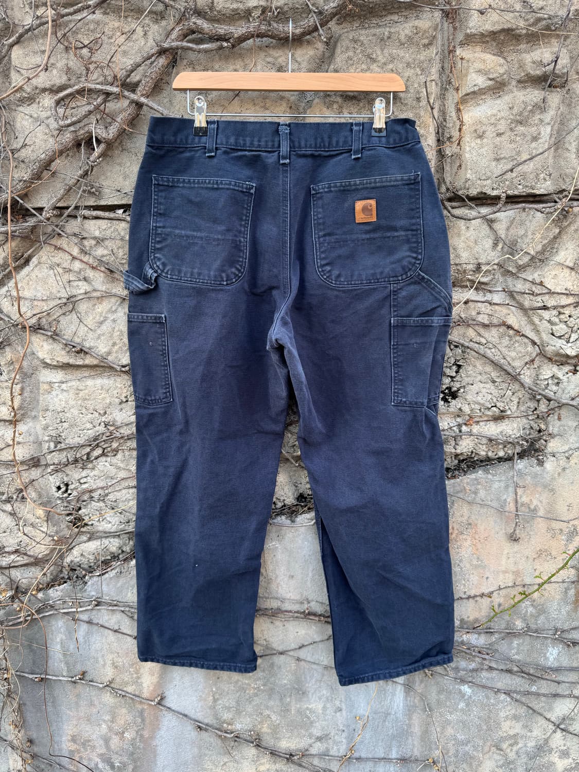 칼하트 빈티지 b11 mdt 네이비 페이딩 카펜터 싱글니 워크 팬츠 상품이미지2