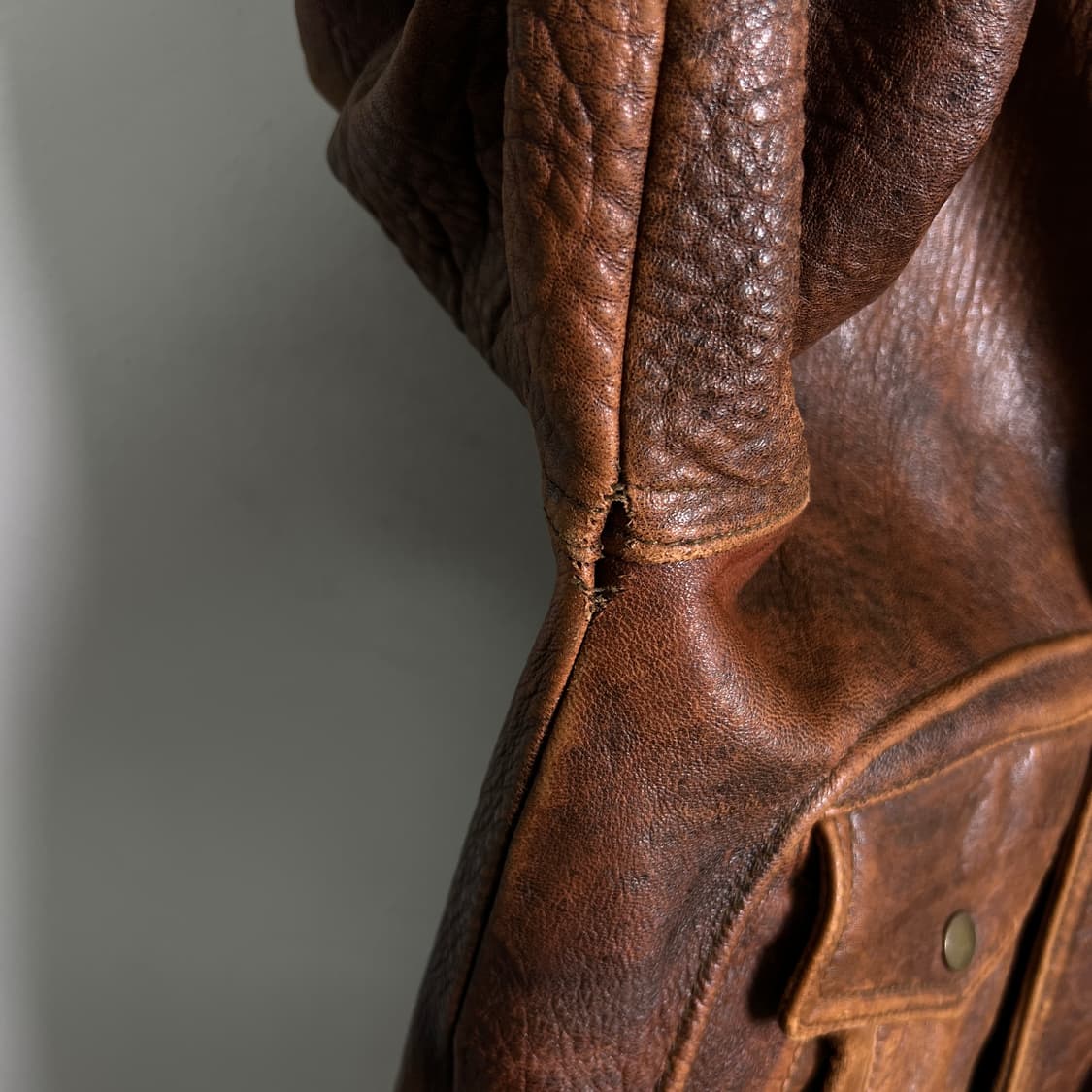 VTG 빈티지 브라운 G-1 양가죽 플라이트 자켓 M 상품이미지10