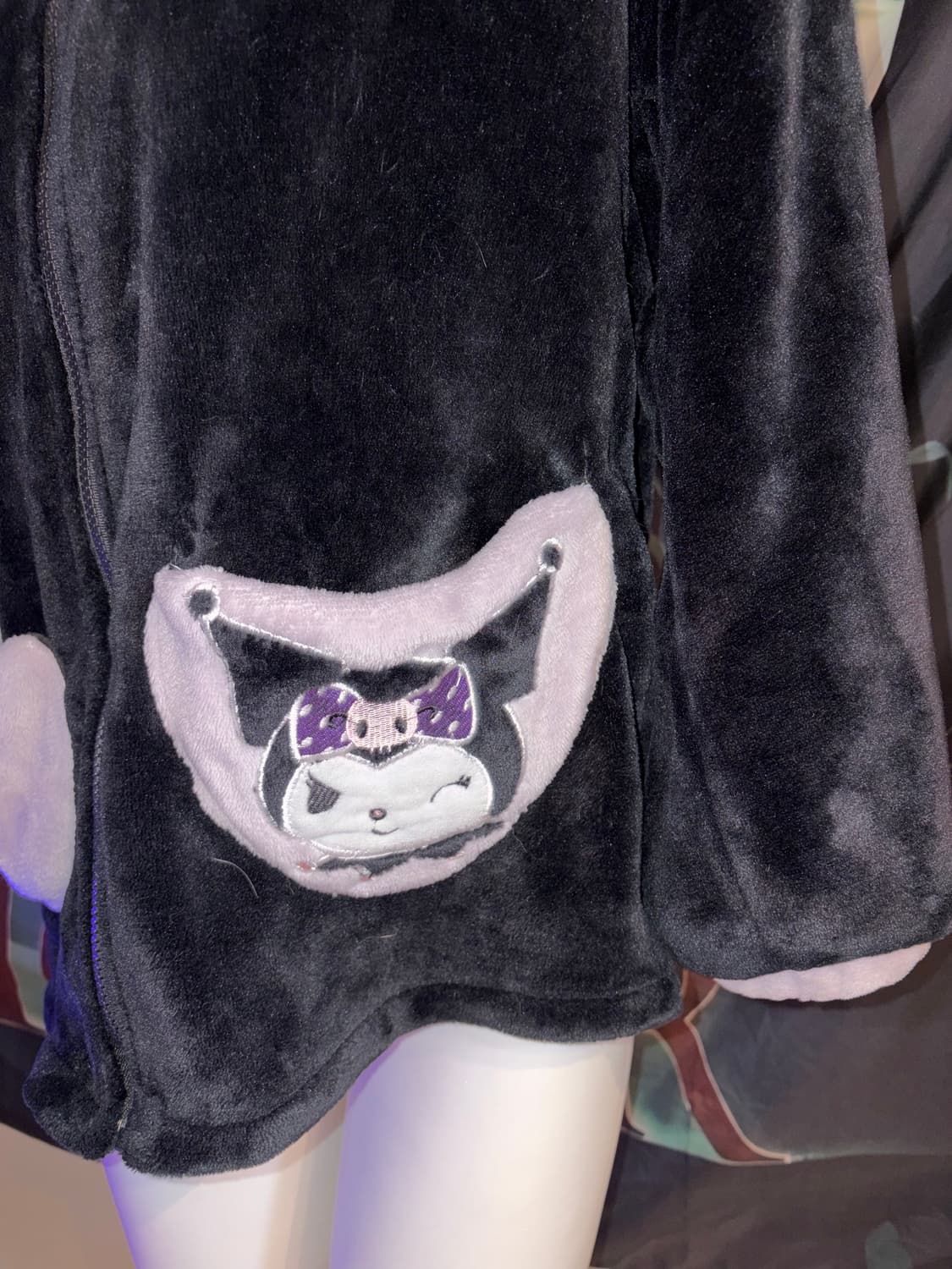 Kuromi Velvet Pajama Set (Hoodie + Pants 상품이미지2