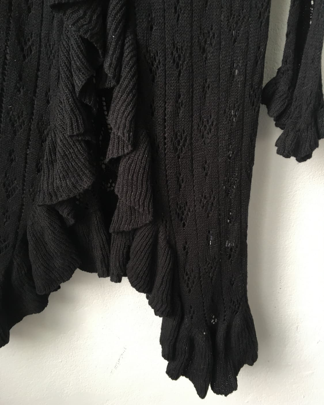 Ruffle point unbalanced crochet cardigan 상품이미지4