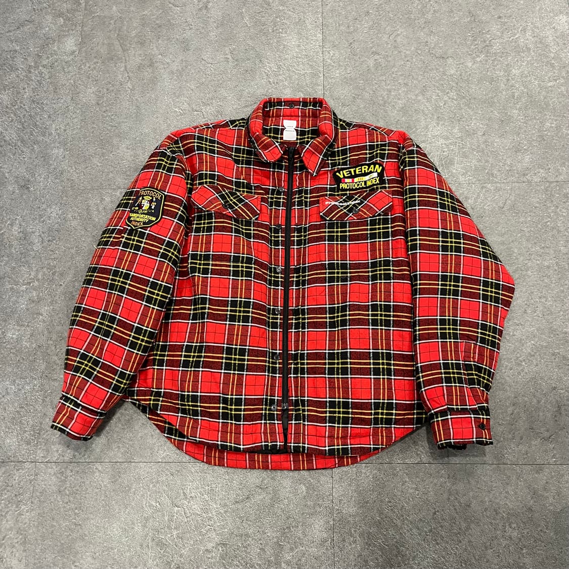 프로토콜 인덱스 체크 누빔 패딩 점퍼  상품이미지1