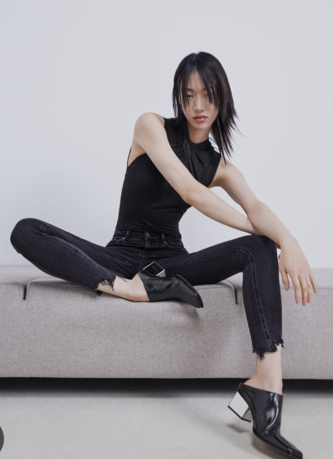 zara 자라 레더 스퀘어 클로그 힐 사이즈 38 상품이미지1