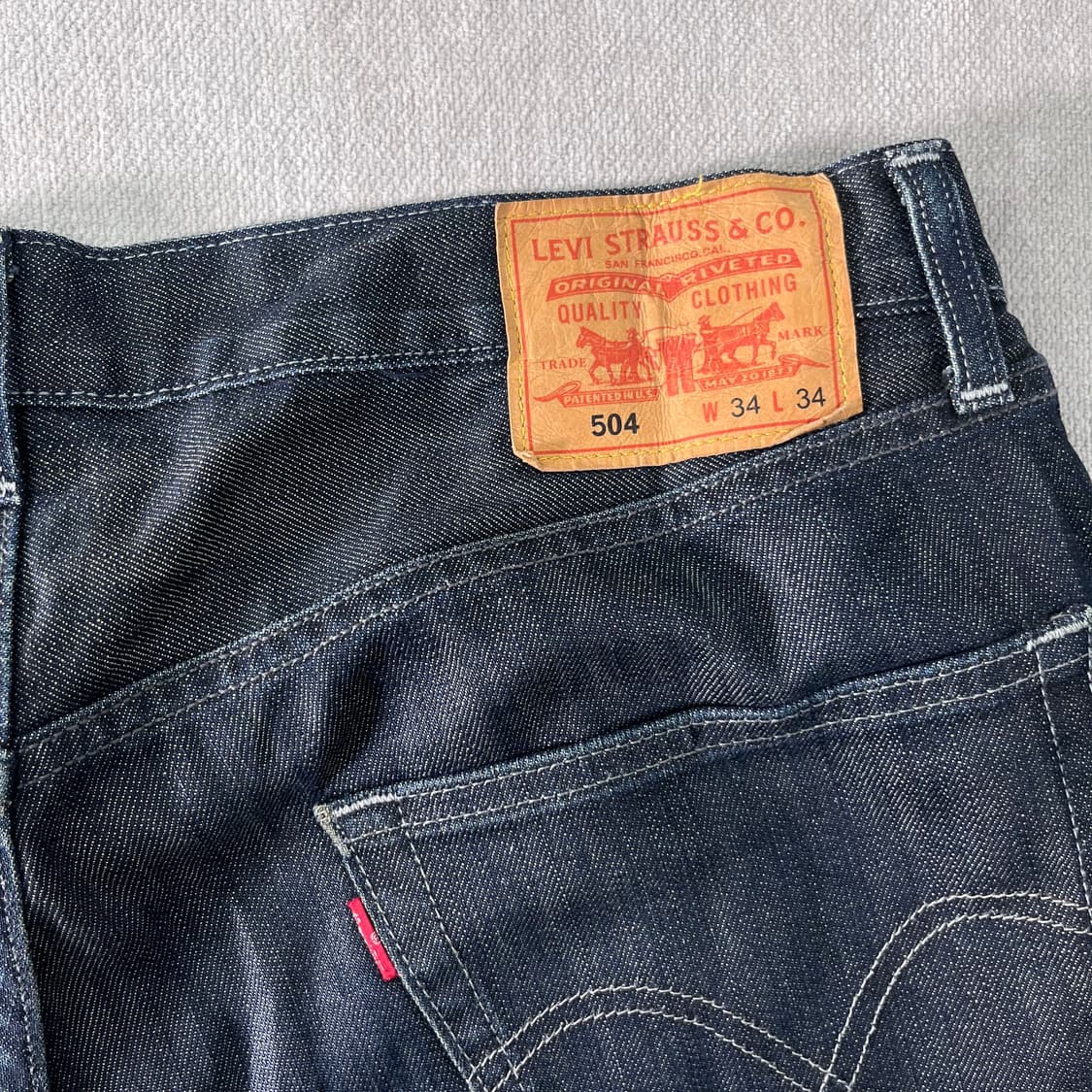 34 리바이스 504 흑청 데님 팬츠 상품이미지6