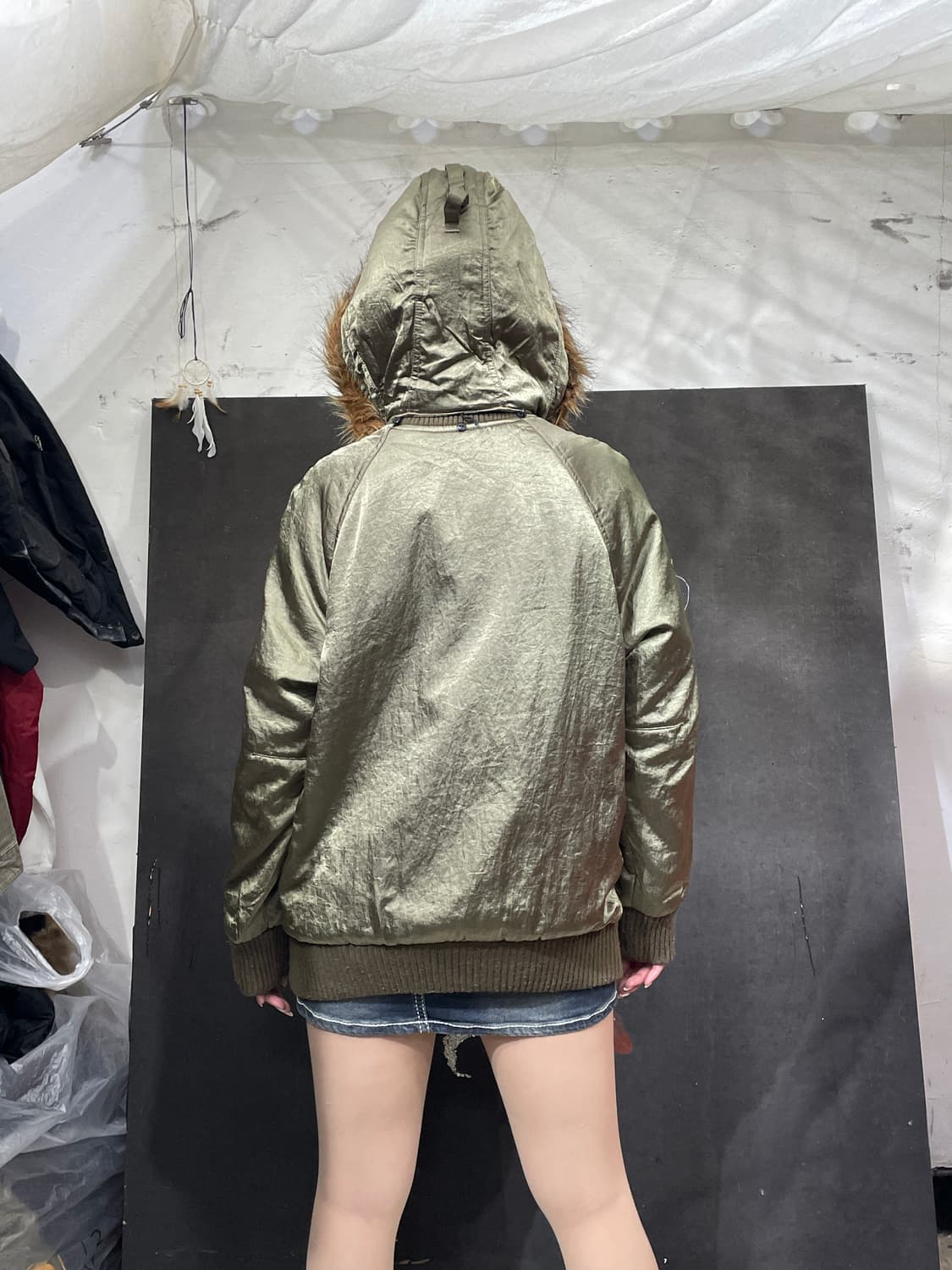 일본빈티지 Livre claire 울프죠 퍼 후드 자켓 ma-1 마원 M 상품이미지6