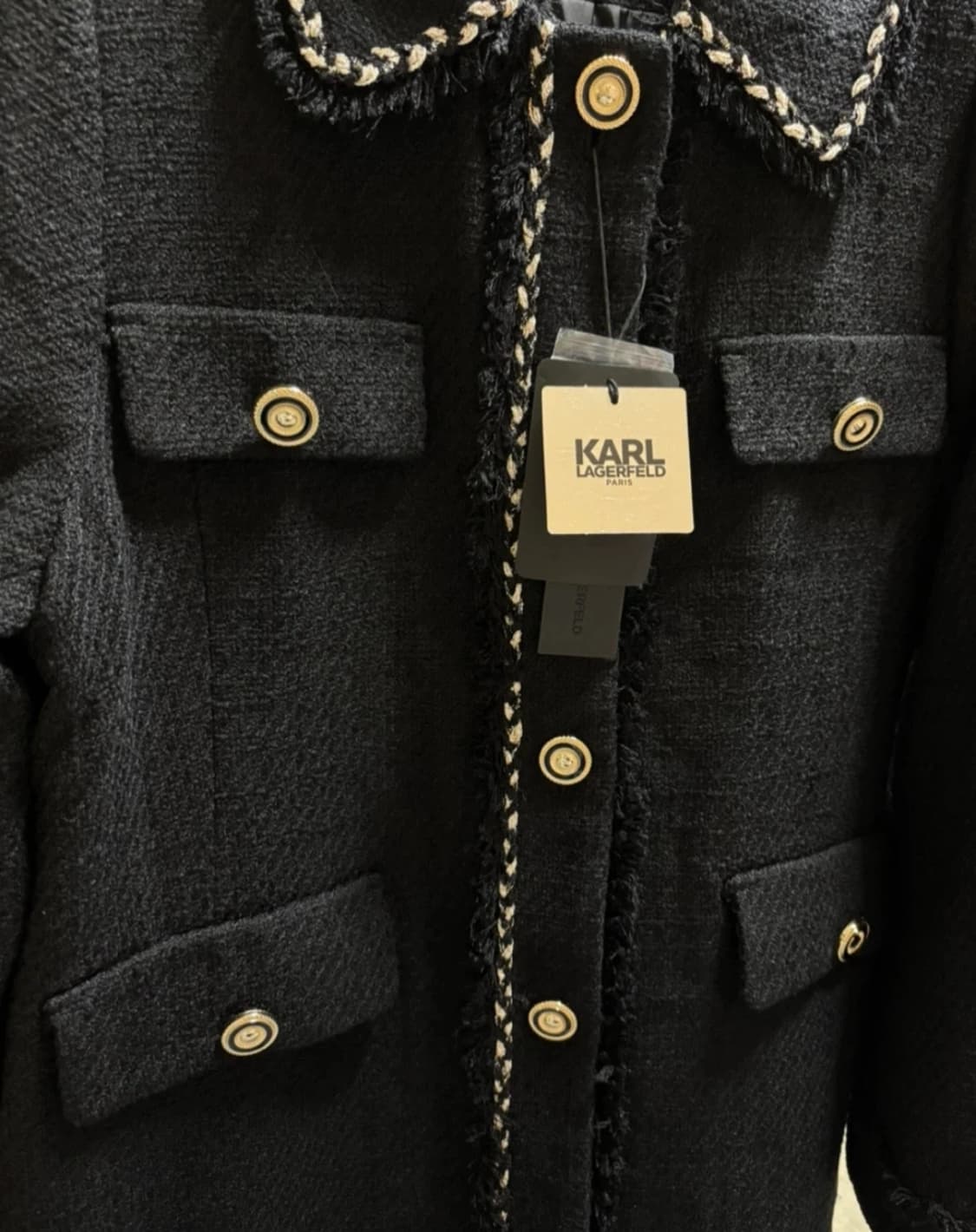 칼 라거펠트 블랙 트위드 코트 88 상품이미지1