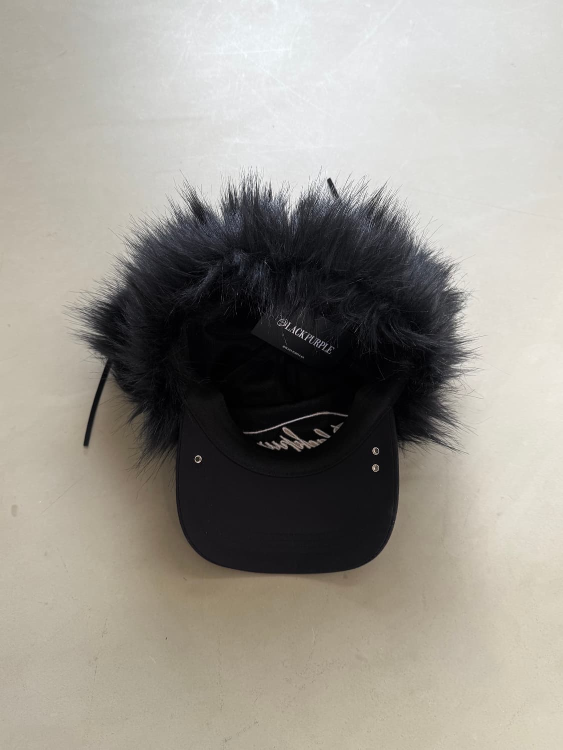 black purple fur ball cap 상품이미지2