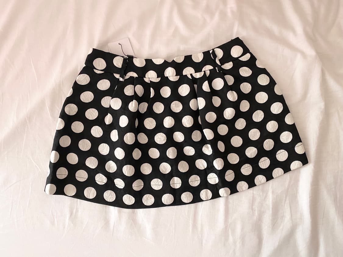 M 새제품 폴카도트 땡땡이 자카드 스커트 M #꼼데가르송 갸루 슈슈통 상품이미지1