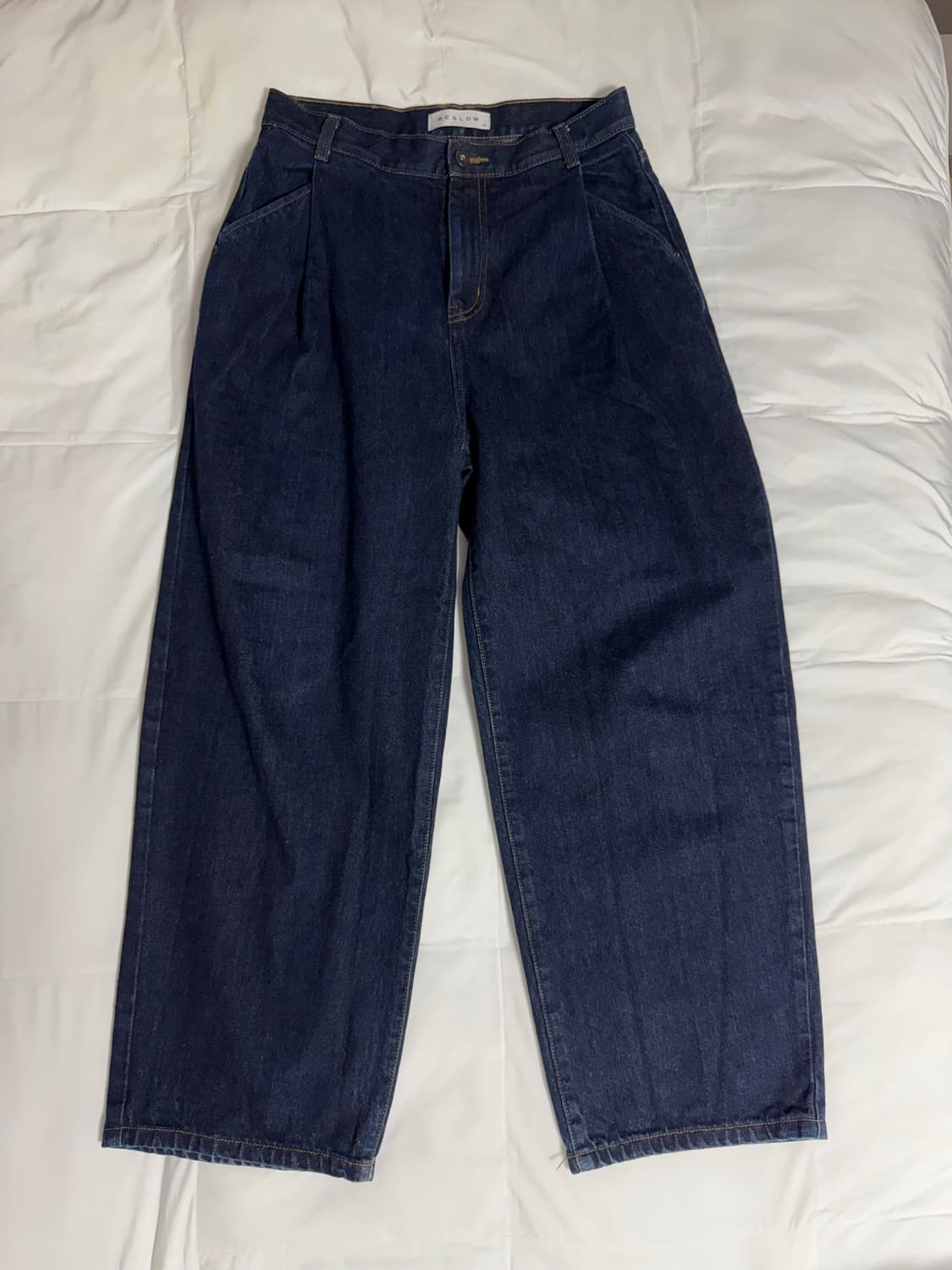 비슬로우 콘밀 원턱 데님 인디고 30 상품이미지1