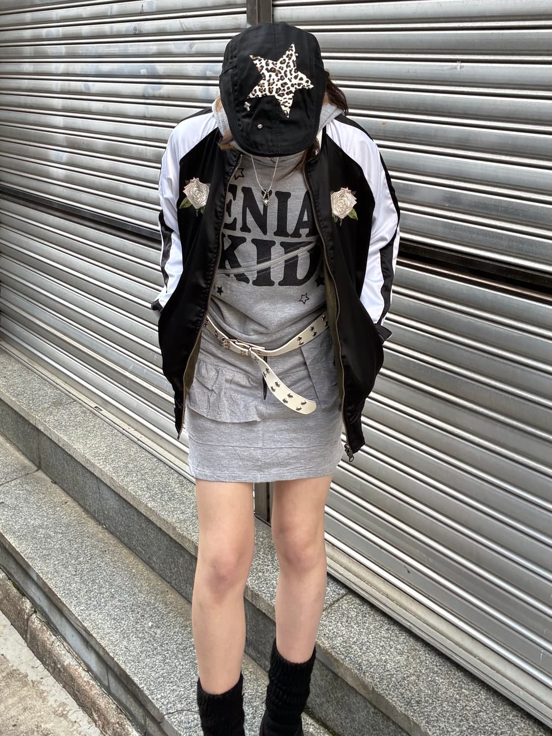 OS)Japanese vintage 여성 리버시블 장미 자수 스카잔 자켓 상품이미지7