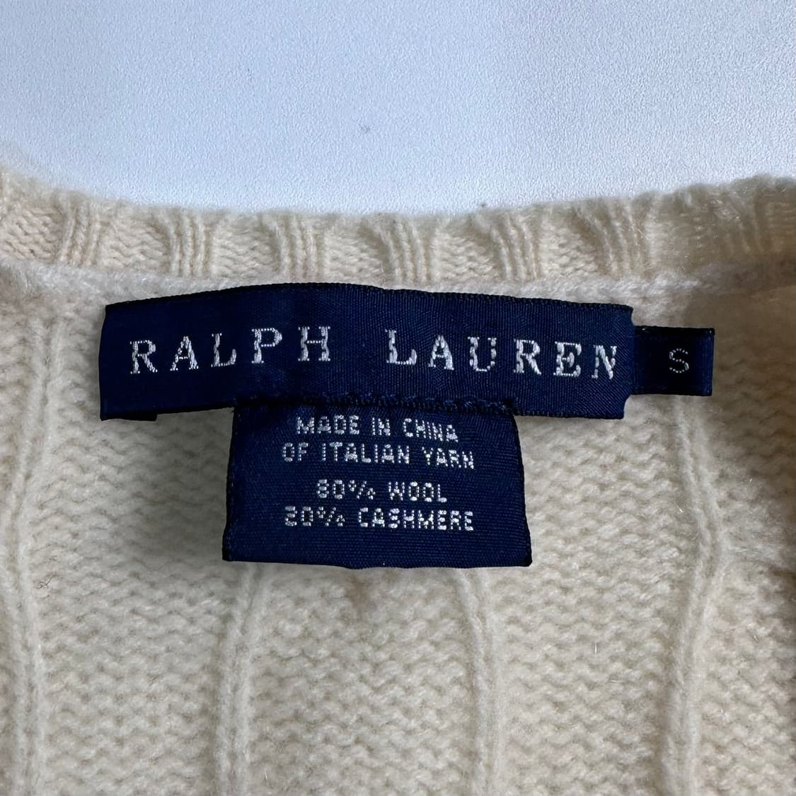 로렌 랄프로렌 캐시미어 블렌드 랩 케이블 니트 상품이미지5