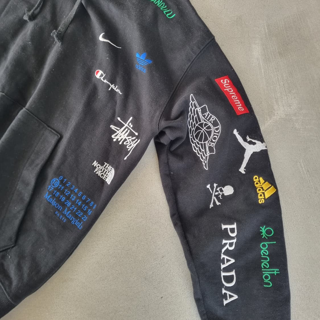 일본 빈티지 나이키 명품브랜드 멀티로고 자수 커스텀 후드티 디올 조던 상품이미지2