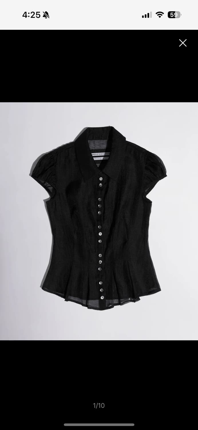 스컬프터 xs사이즈 Sheer Pleated Hem  블라우스 상품이미지1