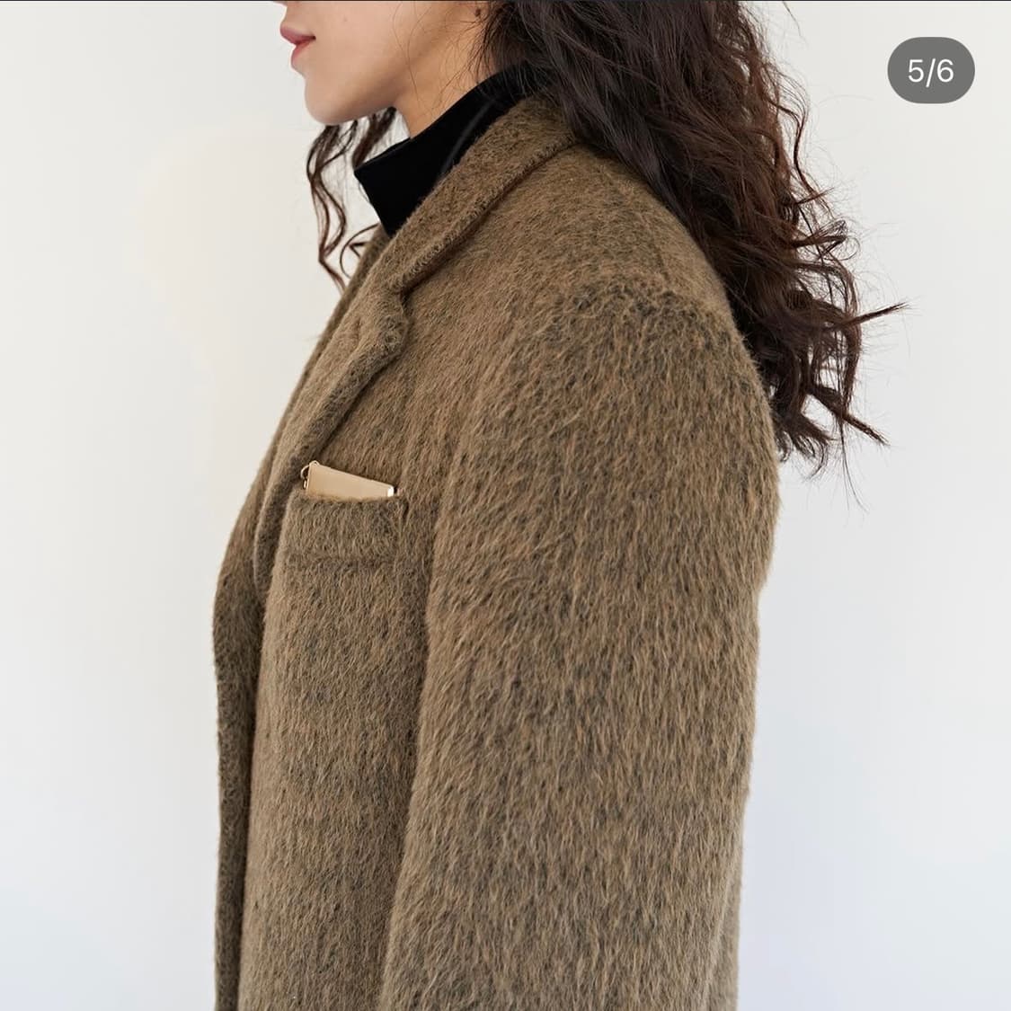 Teak Alpaca Single Long Coat 상품이미지5