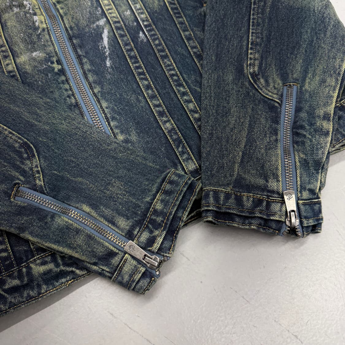 로카웨어 Y2K 바이커 워싱 빅로고 데님 집업 자켓 상품이미지6