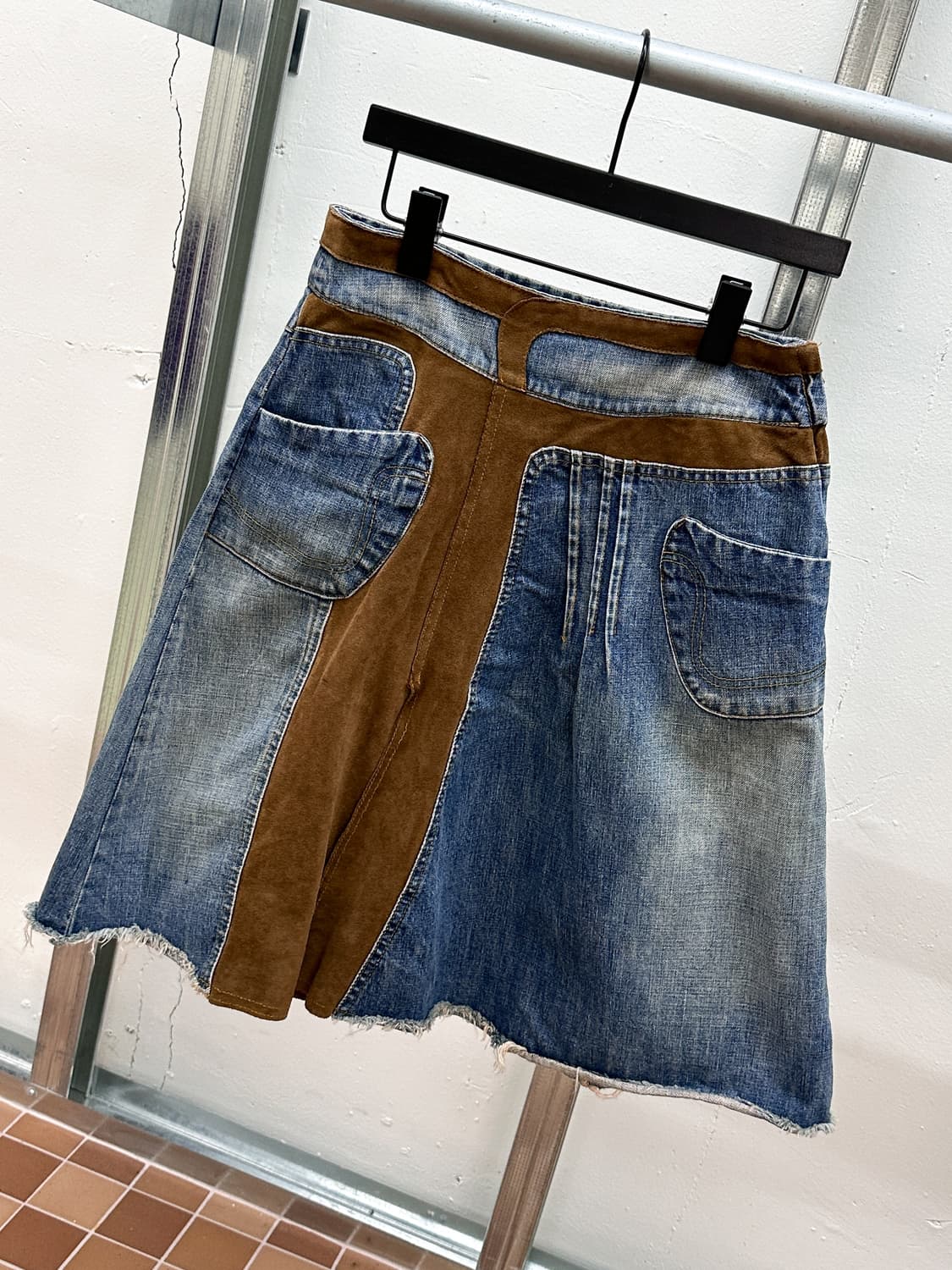 denim/suede midi skirt 상품이미지4