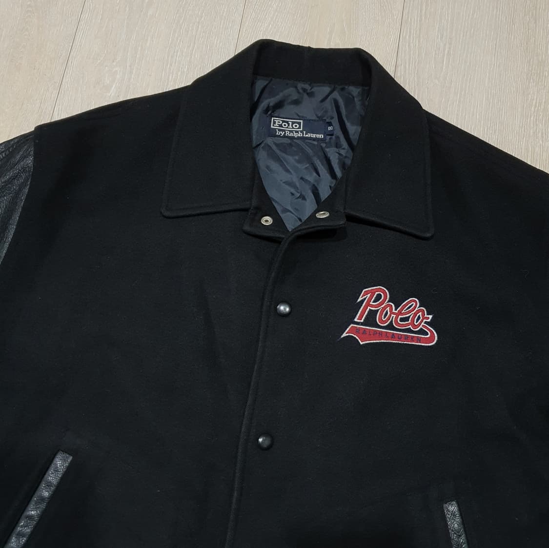 폴로 90s 울 가죽 바시티 자켓 (105-110) 상품이미지4