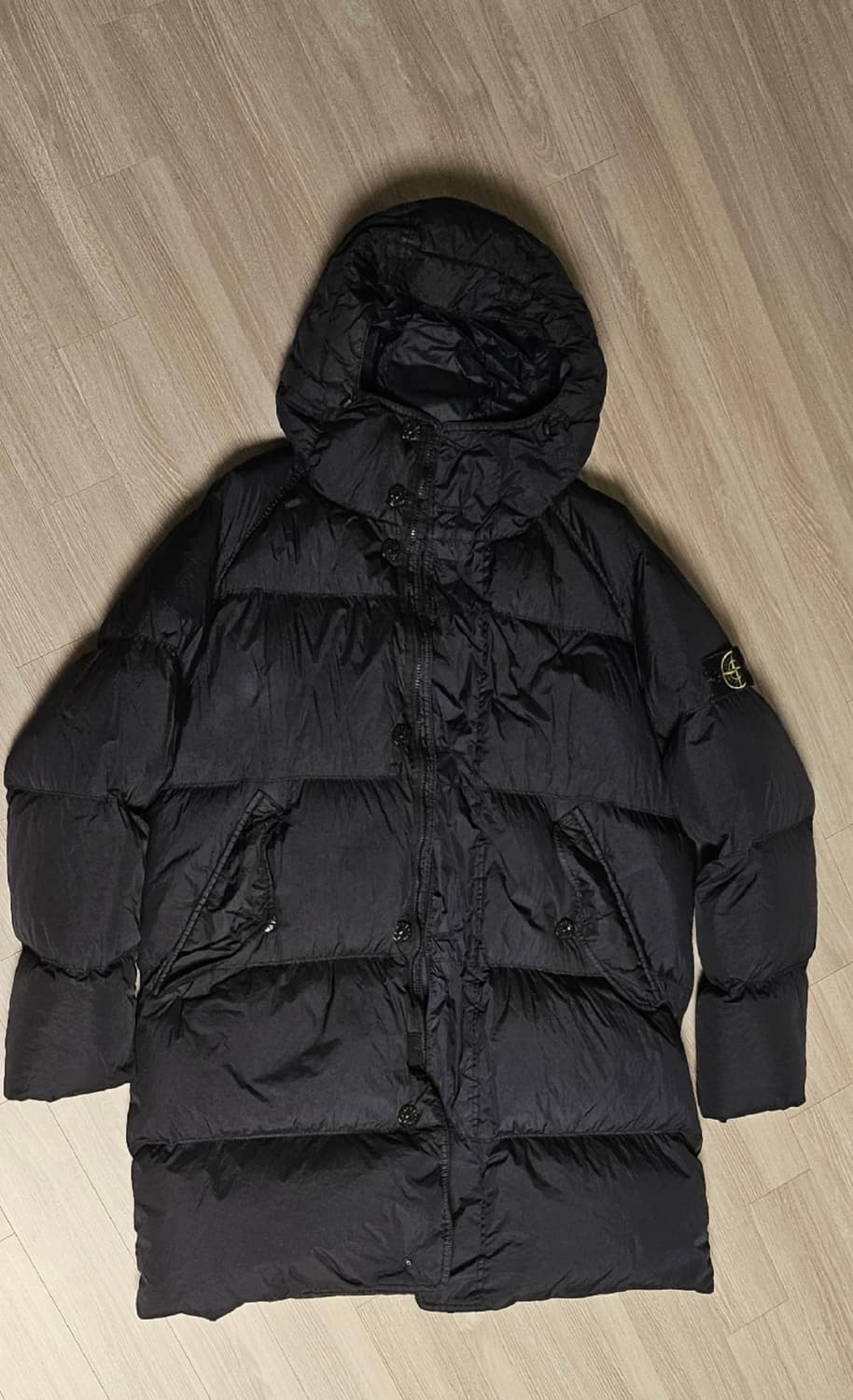 스톤아일랜드 24FW 가먼트다이 크링클랩스 롱패딩 L 블랙 상품이미지2