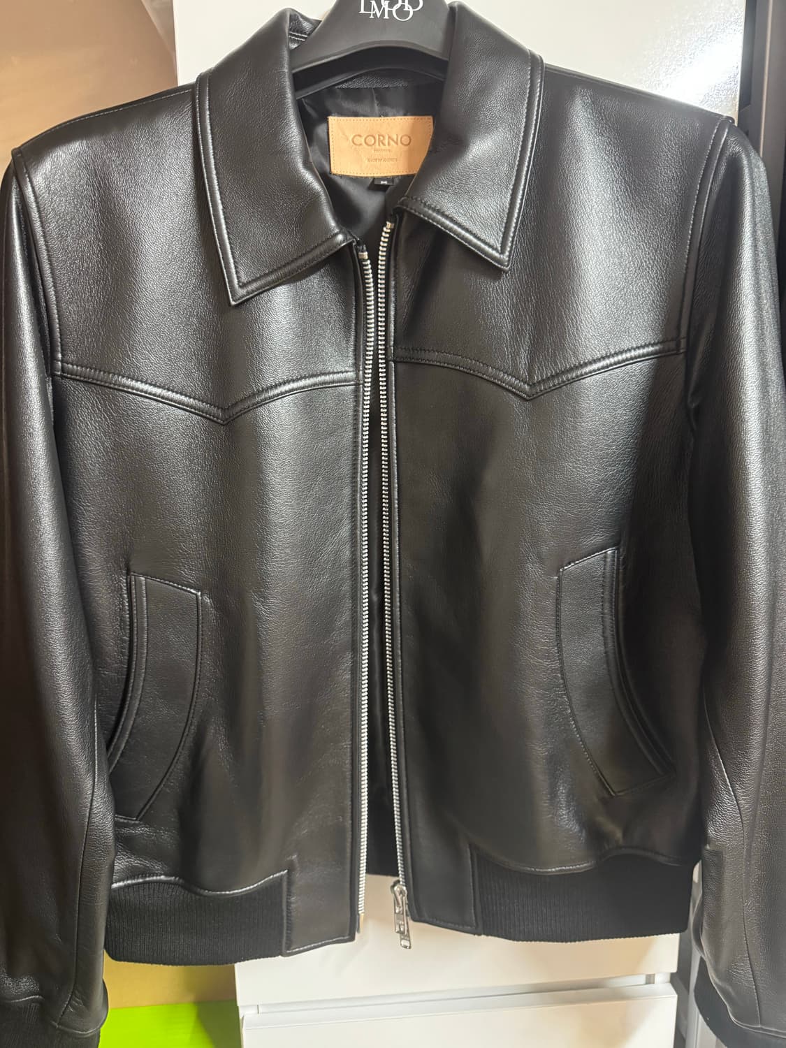 앤드로스 웨스턴 램 레더 블루종 블랙 상품이미지3