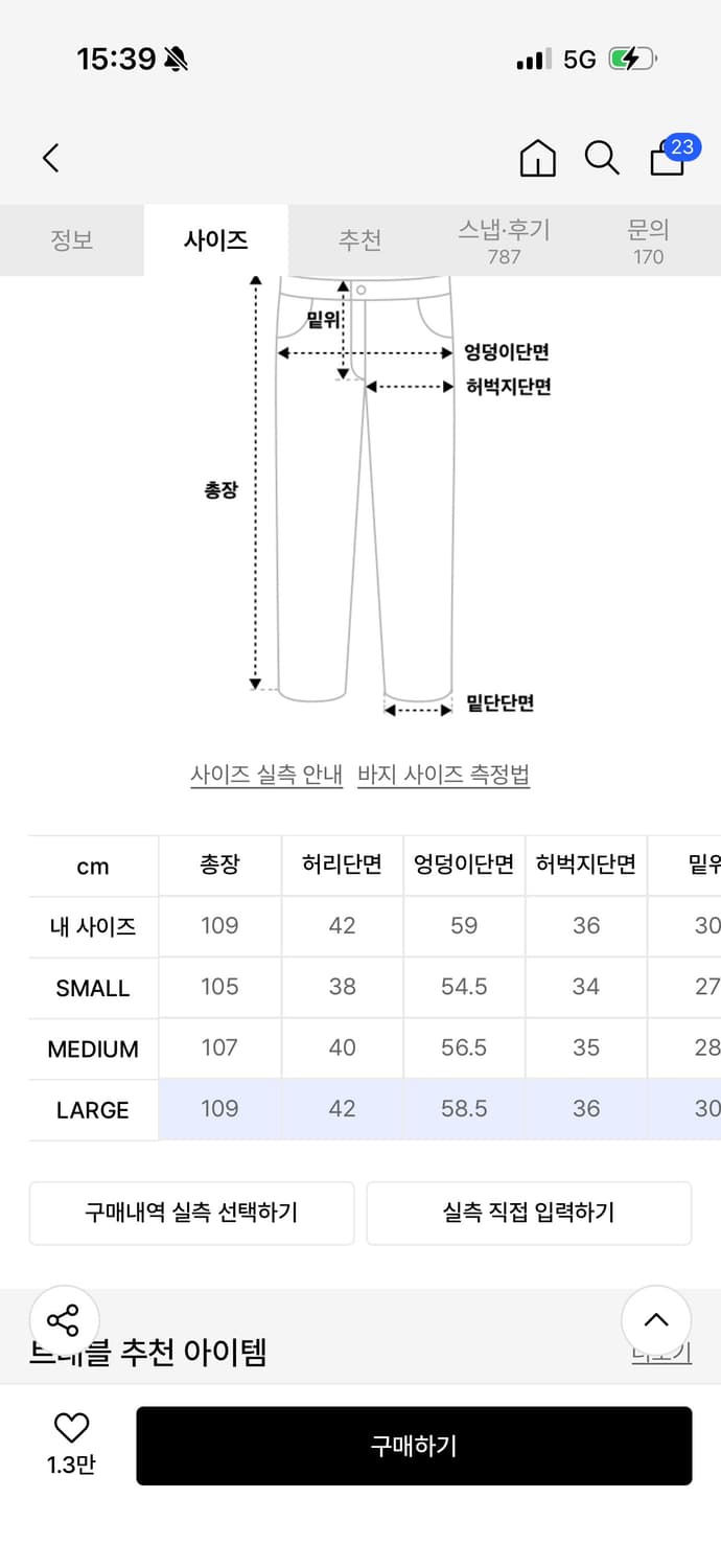 트래블 절개 워싱 데님 팬츠 인디고 블루 L 상품이미지4