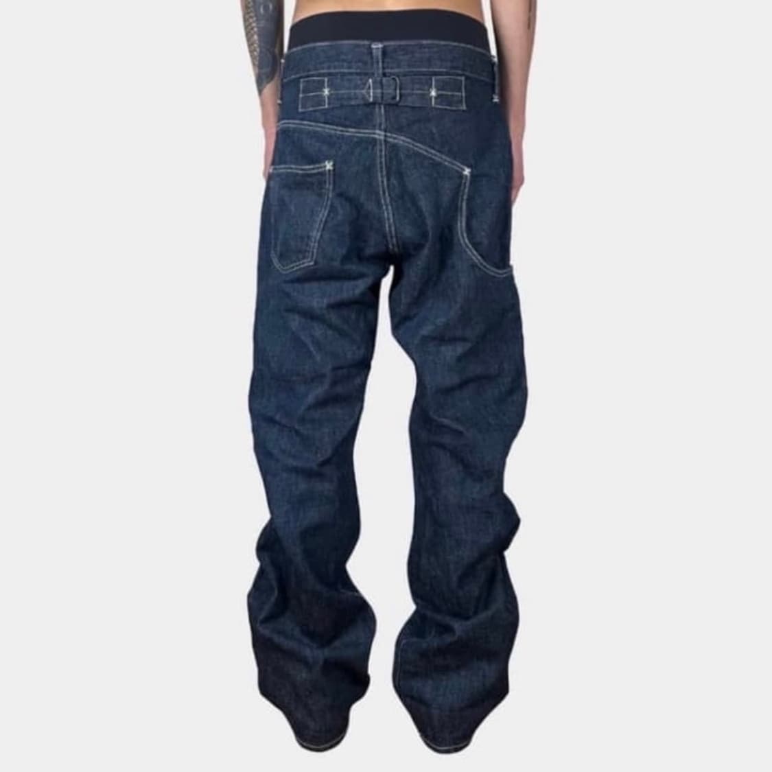 요지야마모토 비대칭 데님 인디고 상품이미지1