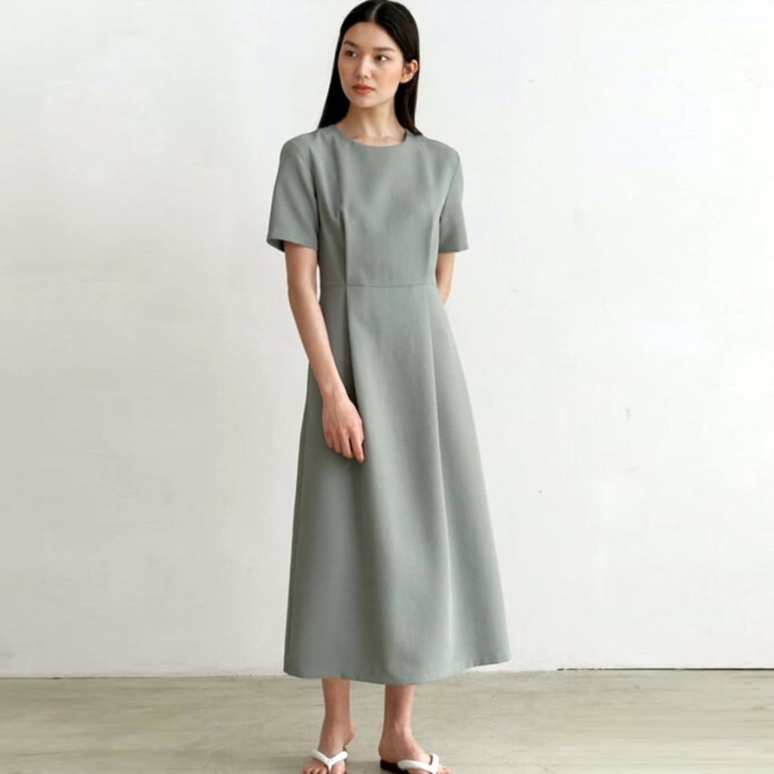 스프링크로커스(springcrocus) 핀턱 원피스 프리사이즈 새상품 상품이미지2