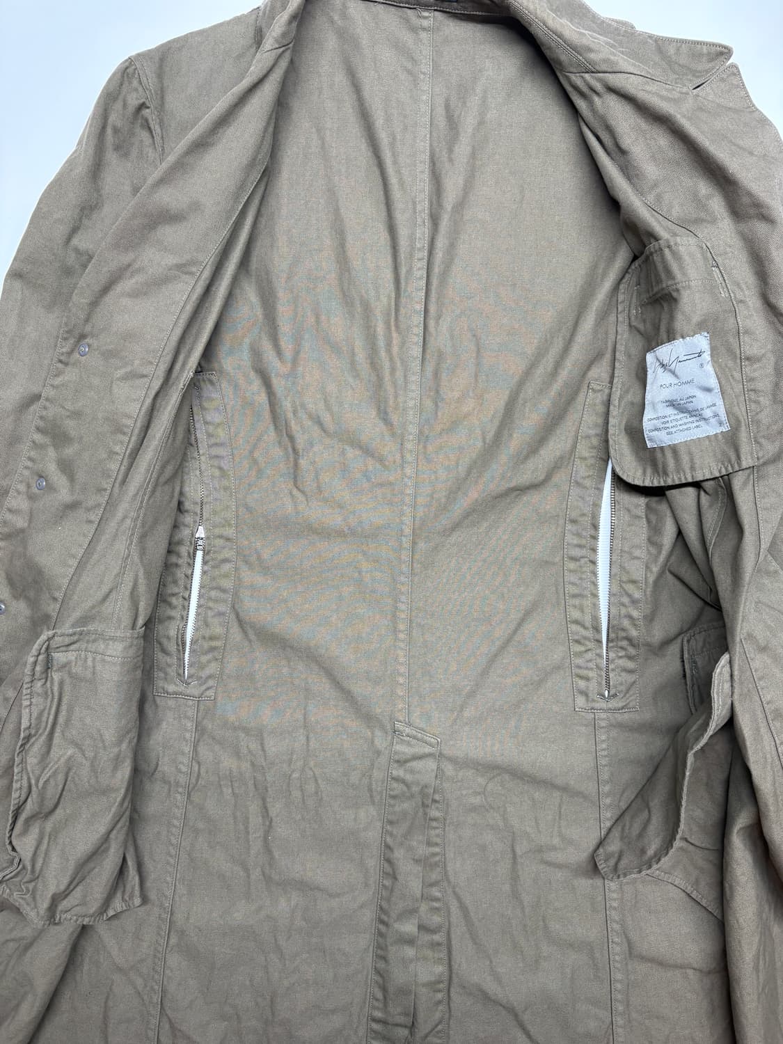 요지 야마모토 뿌르옴므 22ss 가먼트다잉 롱자켓 상품이미지3