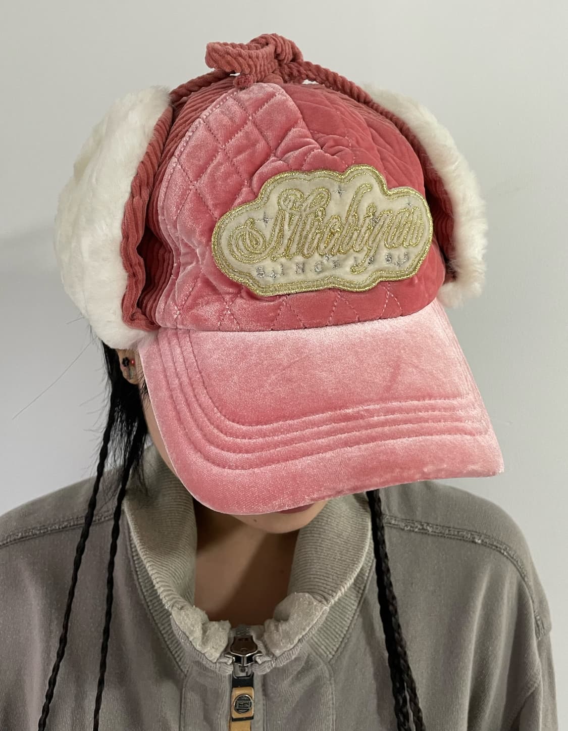 Pink velvet detail truffer hat 상품이미지2