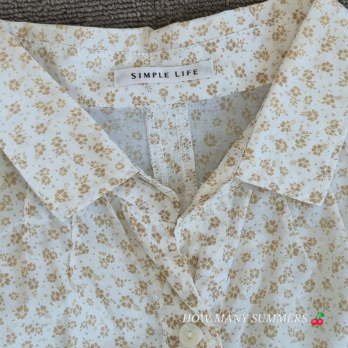 ​[SIMPLE LIFE] 심플라이프 면 100% 잔꽃무늬 반팔 셔츠 상품이미지2