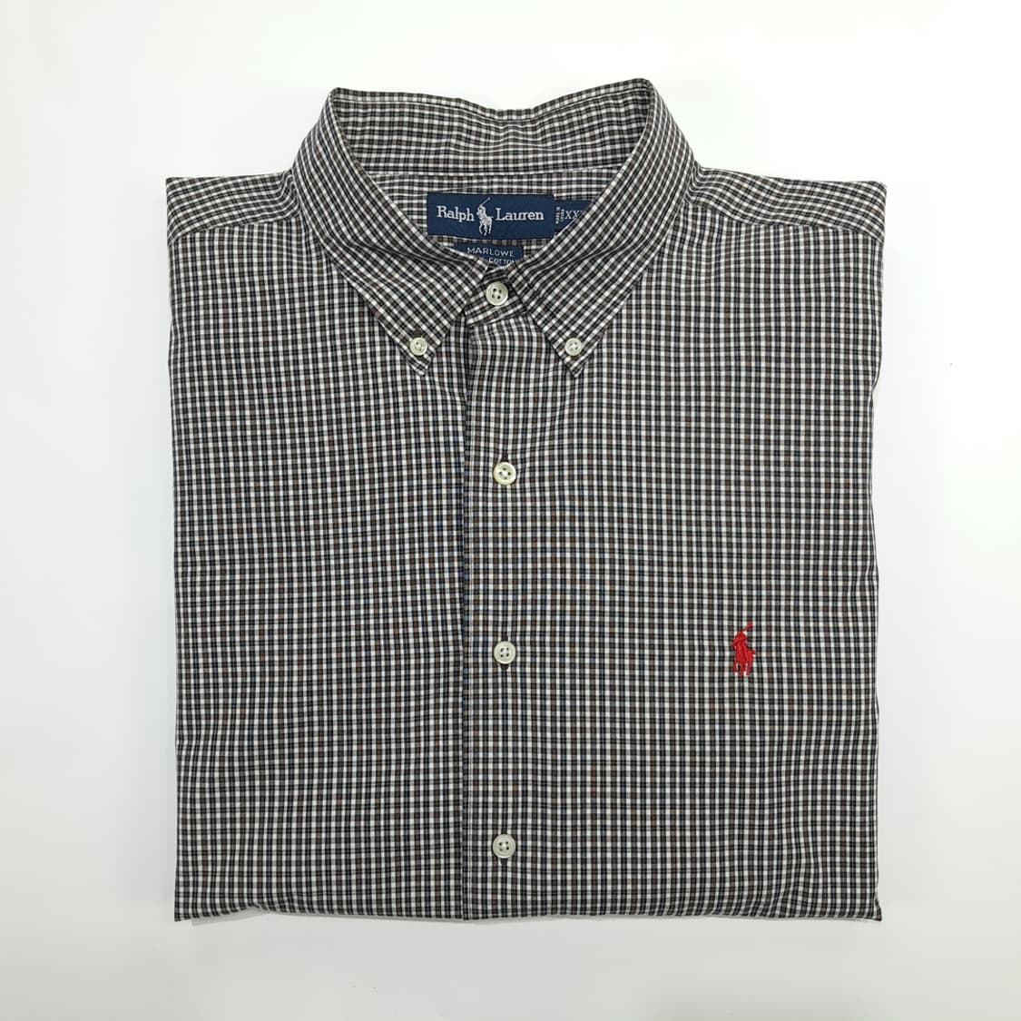 CN351 2XL 폴로 랄프로렌 블랙워치 마이크로타탄체크 긴팔 셔츠 남방 상품이미지8