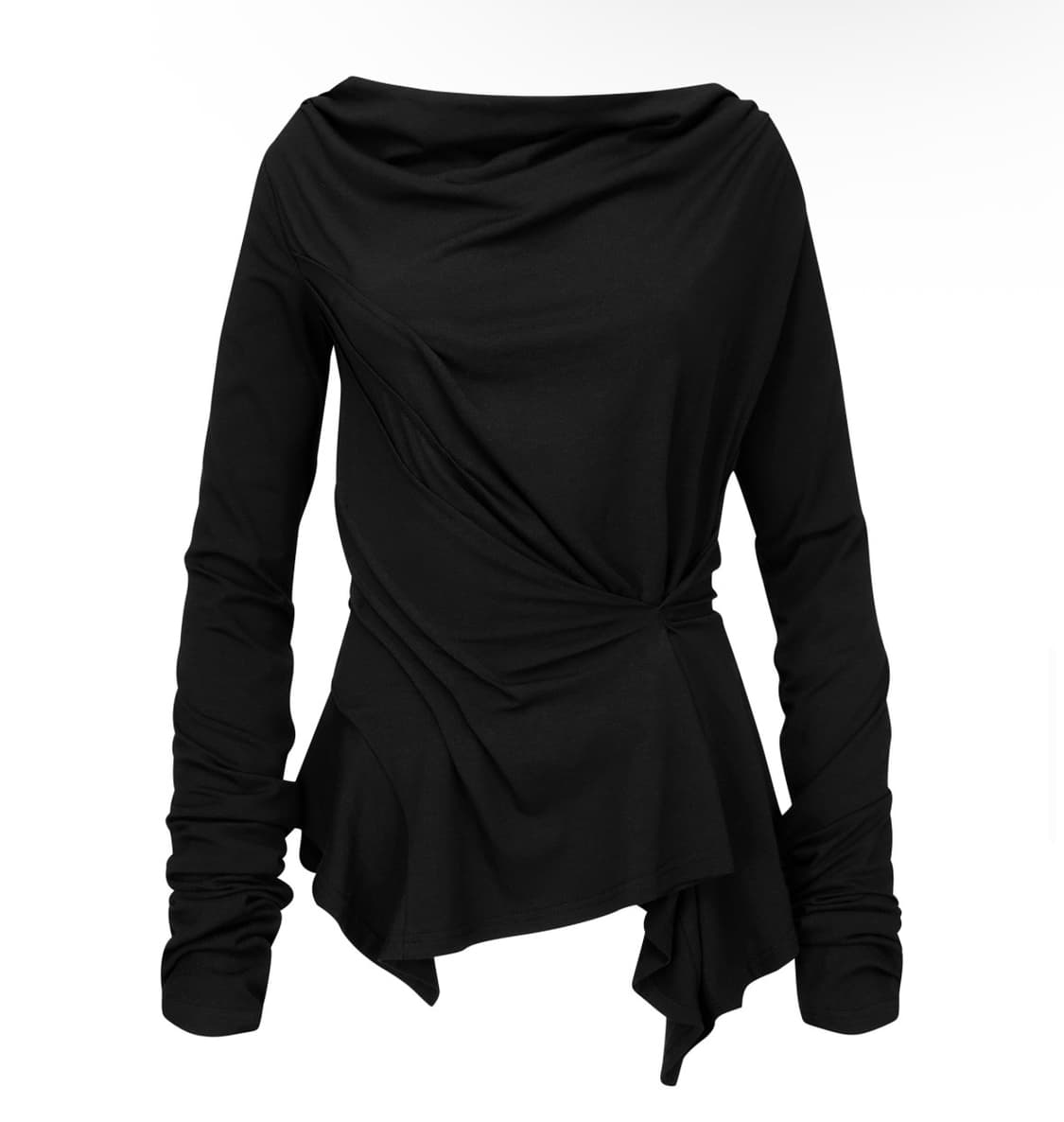 INCLINE DRAPING LONG SLEEVE BLACK 상품이미지2