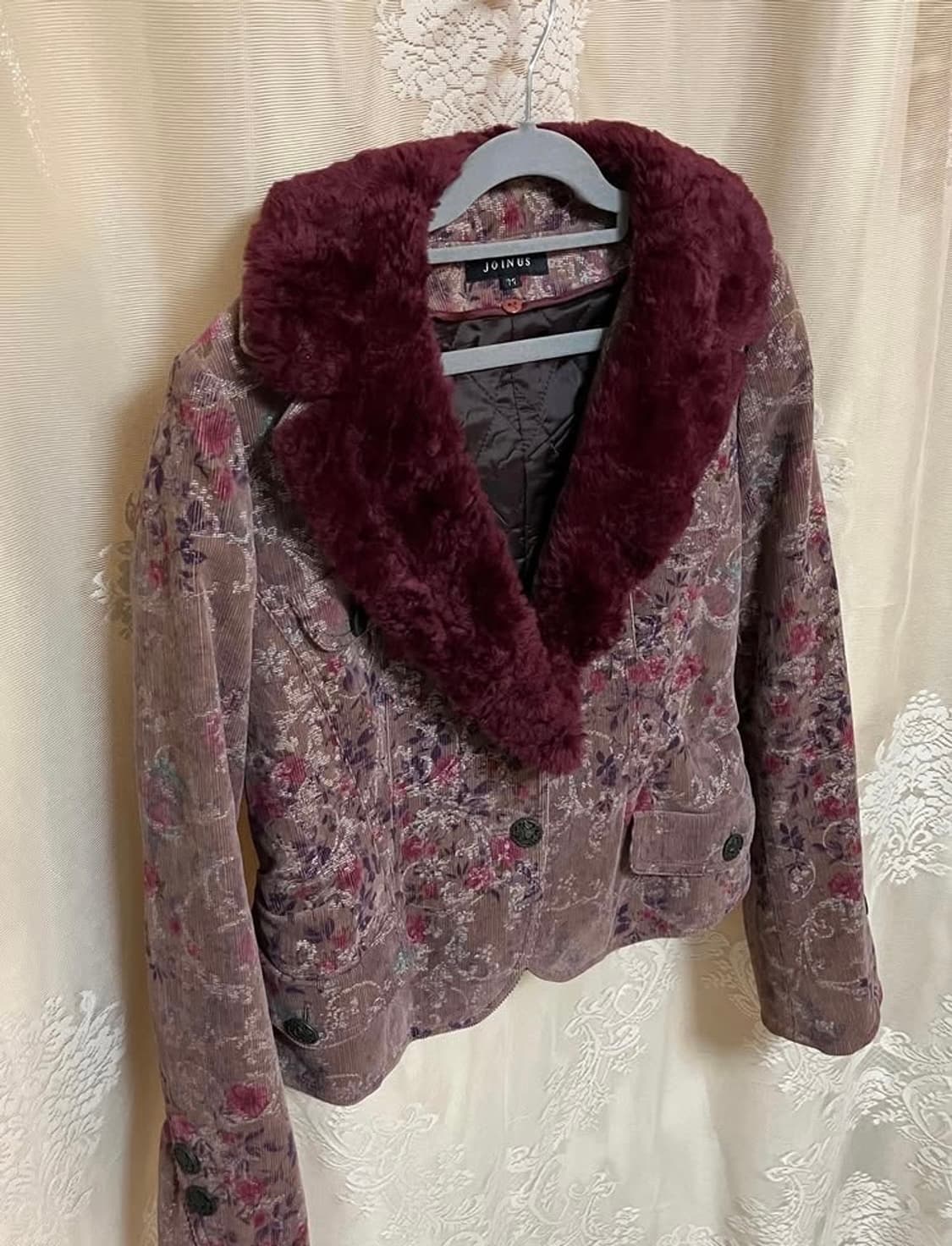 빈티지 플라워 퍼 자켓 상품이미지3