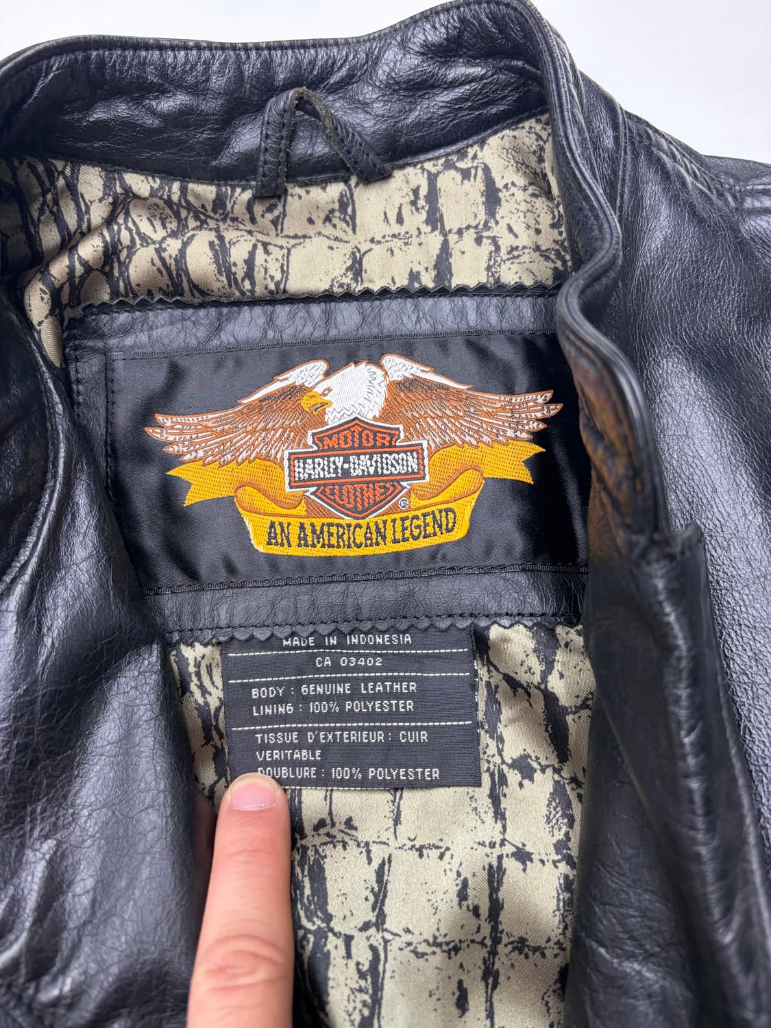 00s Harley-Davidson 벨티드 레더 자켓 상품이미지7