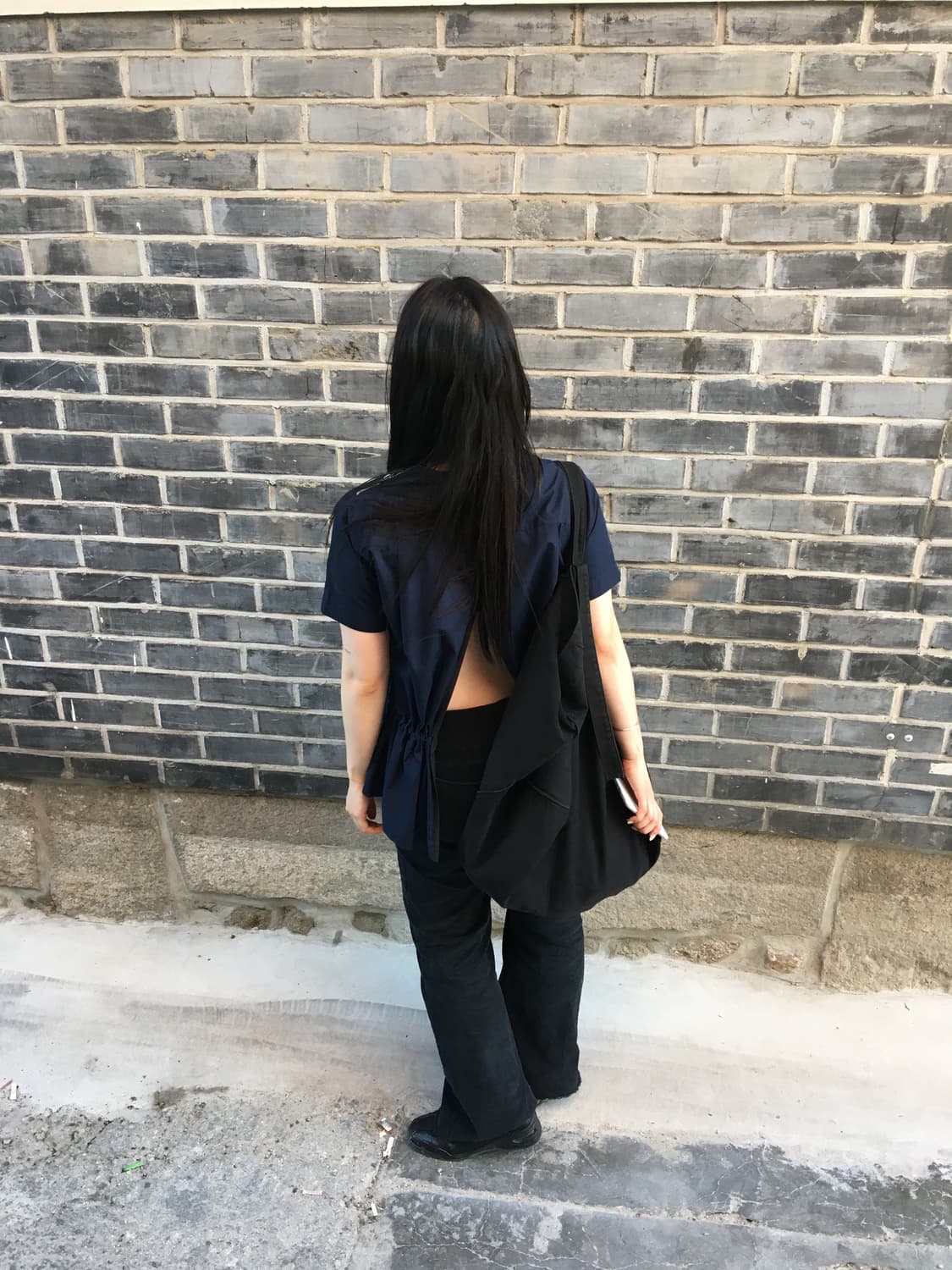 사카이 럭 15aw 드로우 스트링 백 오픈 블라우스 상품이미지9