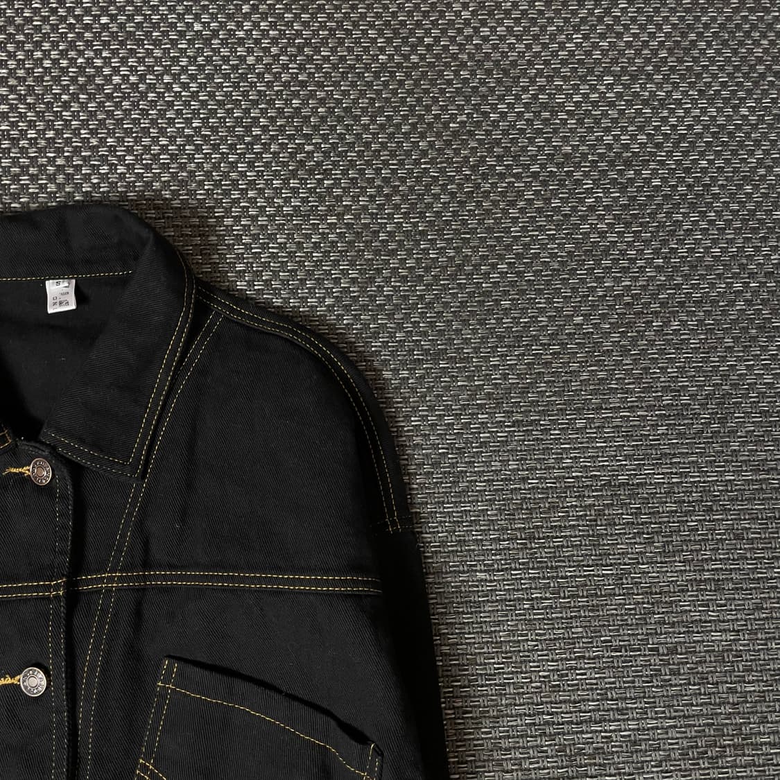 빈티지 블랙 스티치 크롭 데님 자켓 S 상품이미지3