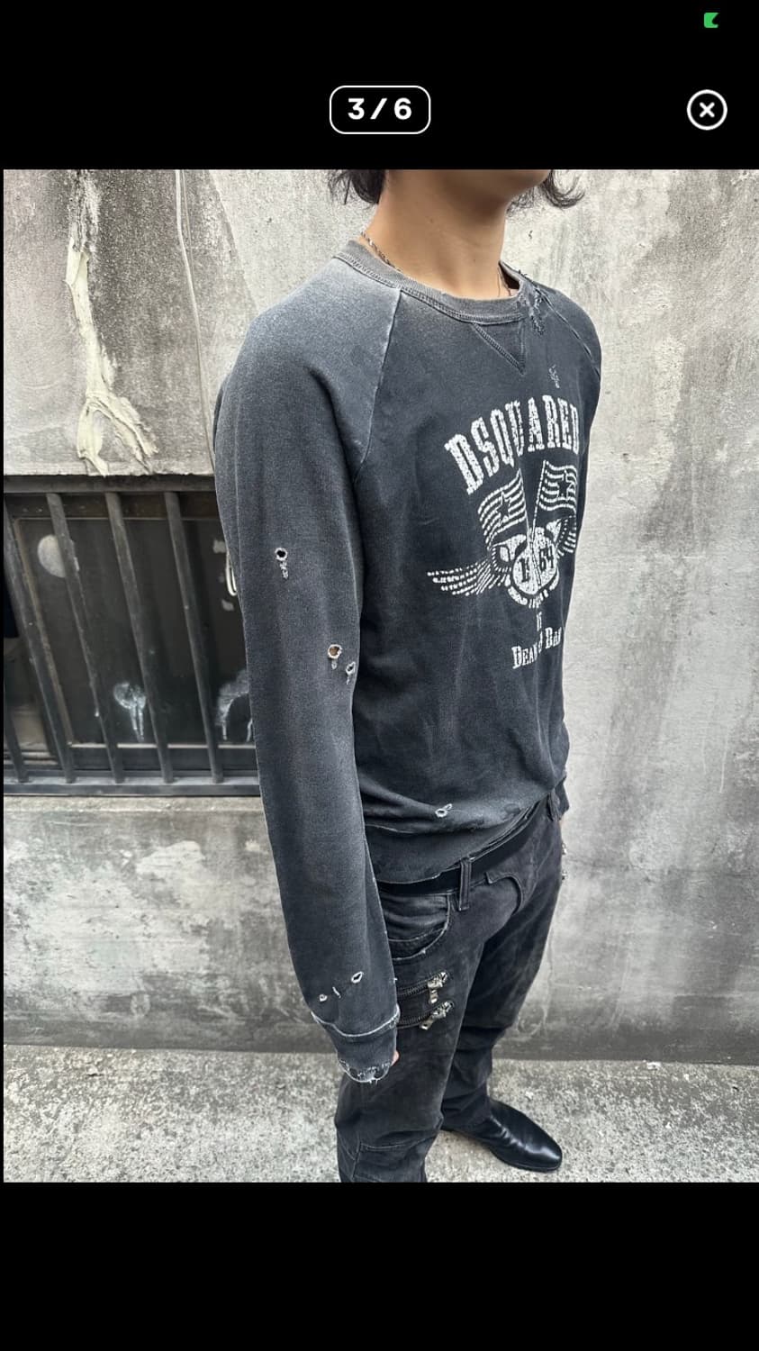 디스퀘어드2 디스트로이드 워싱 맨투맨 상품이미지3